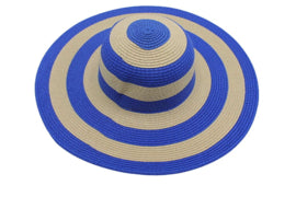 Strandhoed blauw-beige