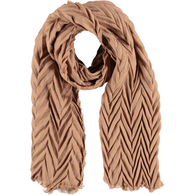 Effen wintersjaal camel