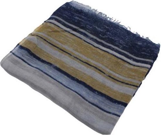 Dames sjaal blauw-geel