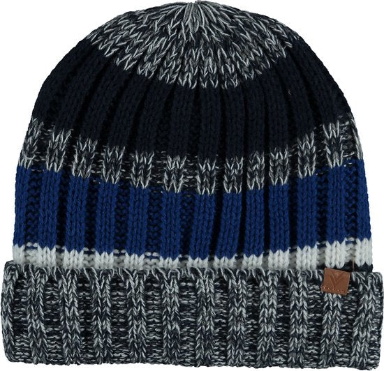 Winterset sjaal & muts kobalt-grijs