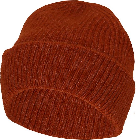 Wintersetje sjaal & muts bruin-rood