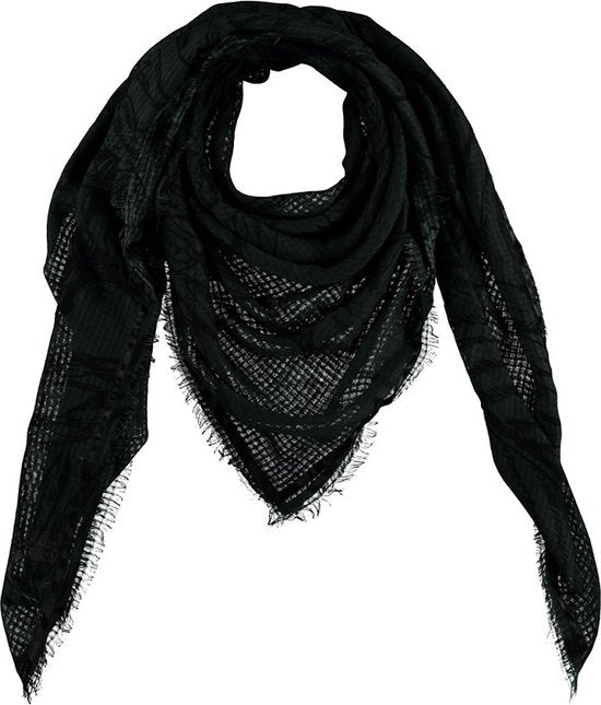 Vierkante sjaal khaki-zwart