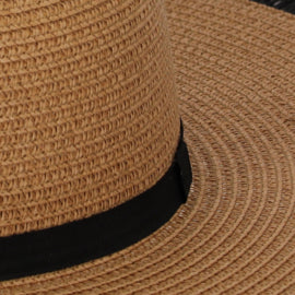 Strandhoed effen camel