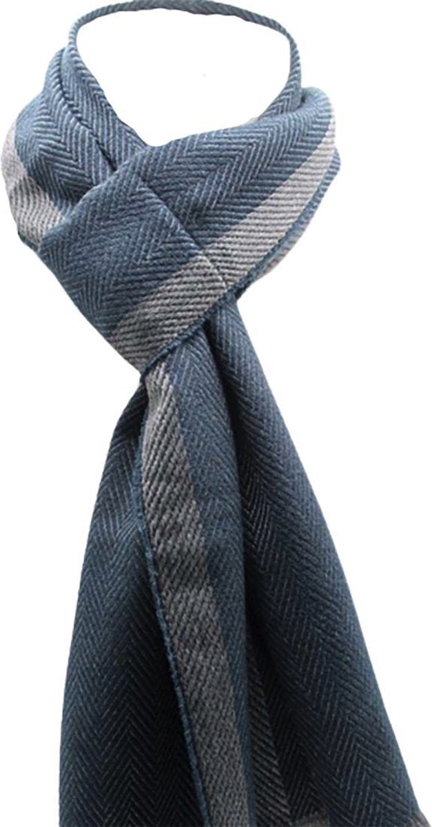Heren sjaal blauw-grijs