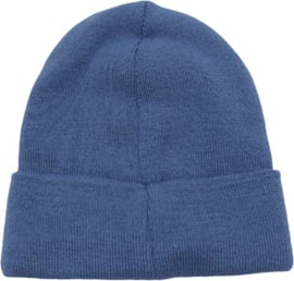 Muts effen blauw