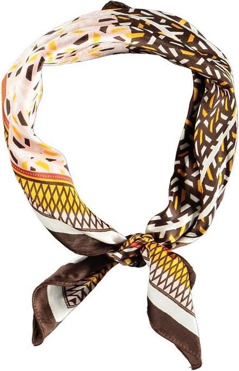 Neksjaaltje haarsjaaltje bandana bruin okergeel