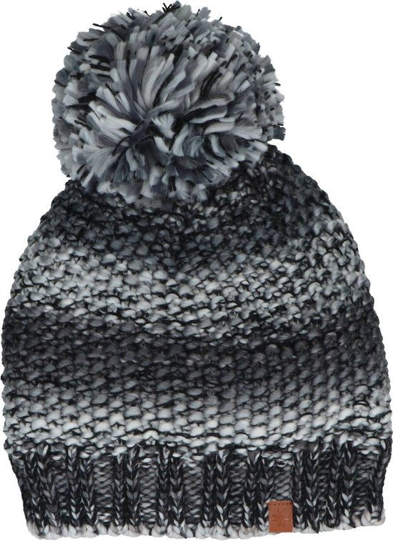 Winterset muts & colsjaal zwart-grijs