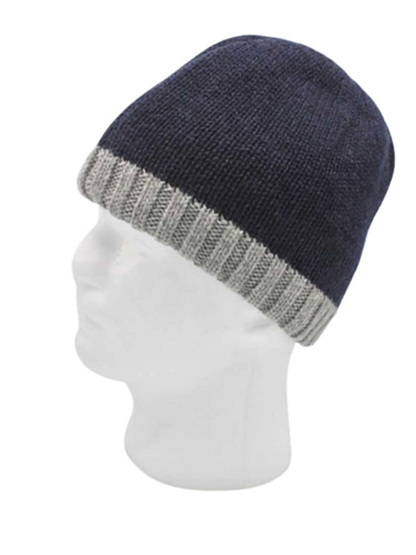 Muts effen blauw