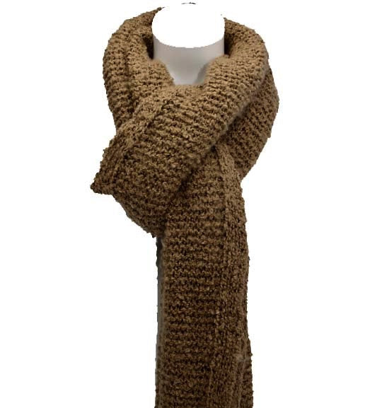 Wintersjaal effen camel