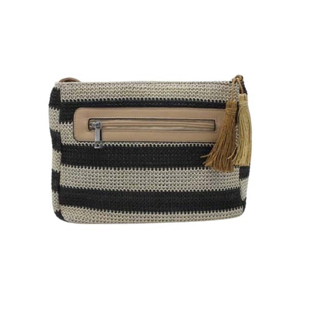 Schoudertas zwart-beige