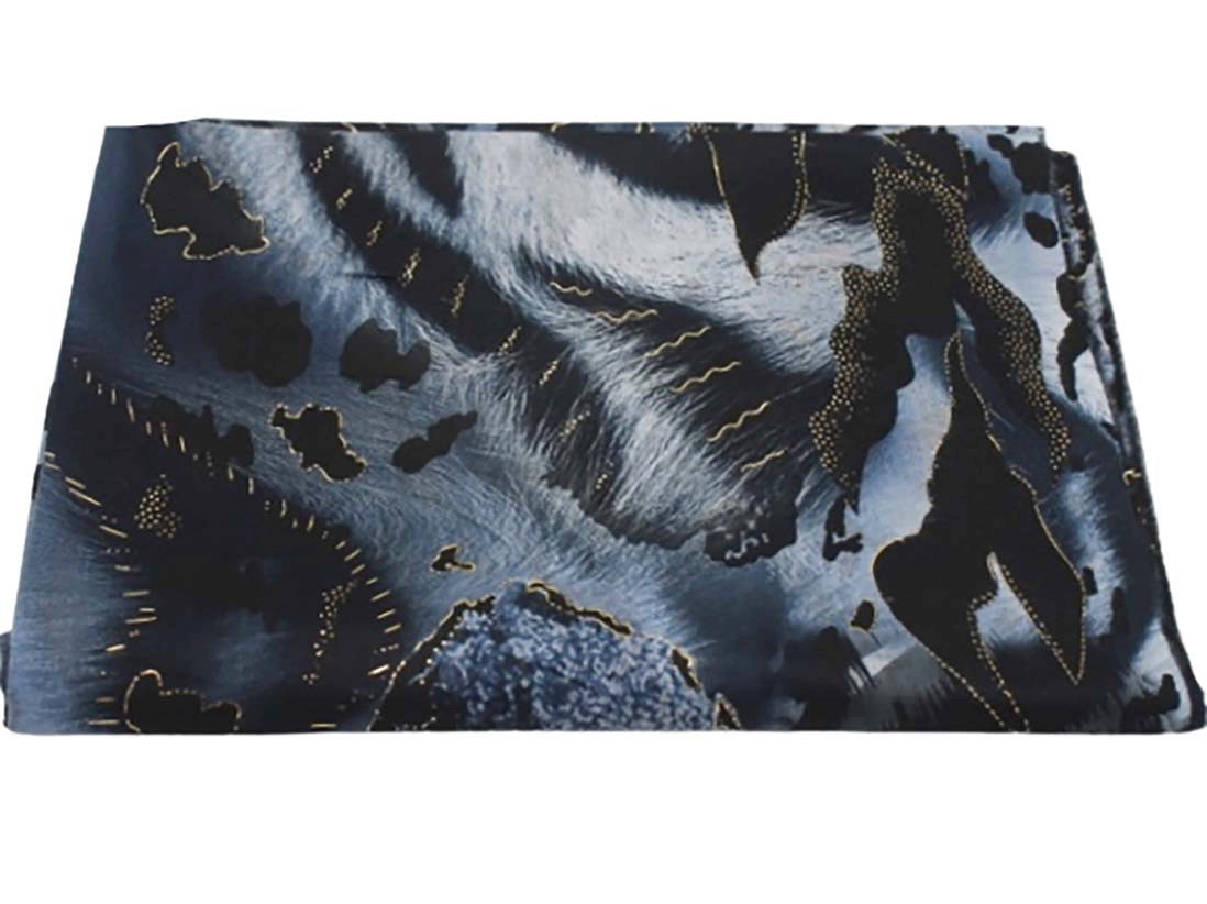 Dames sjaal blauw-zwart