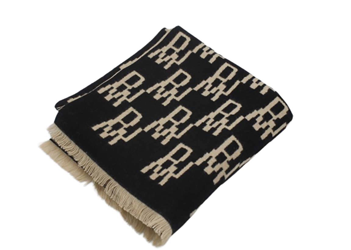 Wintersjaal zwart-beige