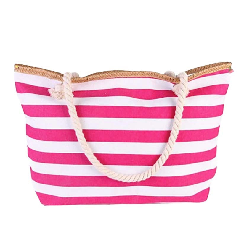 Strandtas roze-wit