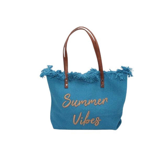 Strandtas effen blauw