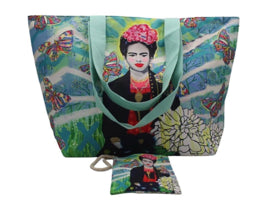 Strandtas multicolor groen