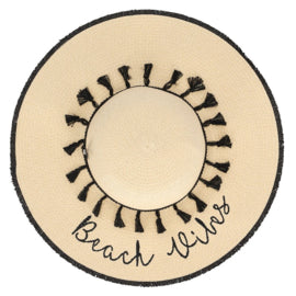 Strandhoed beige-zwart