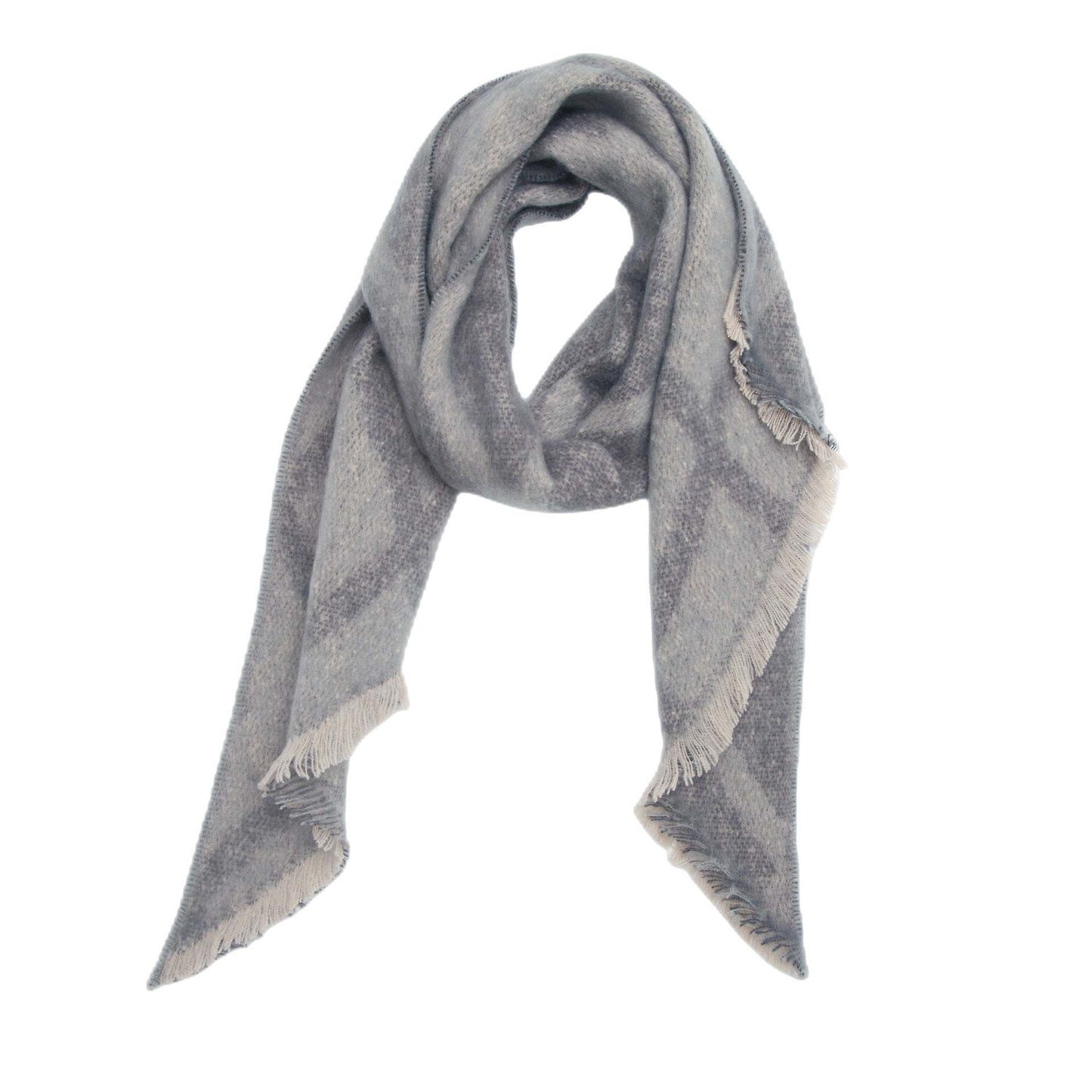 Wintersjaal beige-grijs