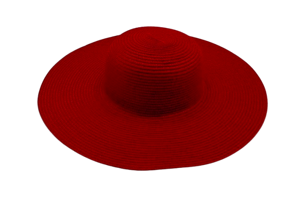 Strandhoed effen rood