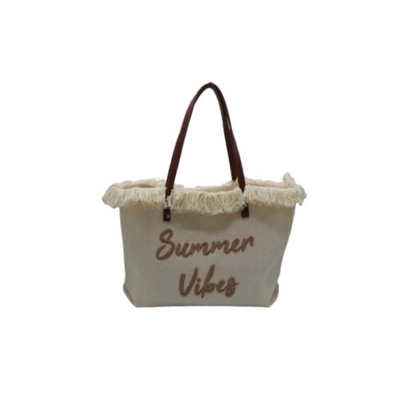 Strandtas effen beige