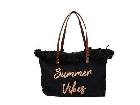 Strandtas effen zwart