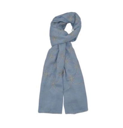 Dames sjaal blauw-wit