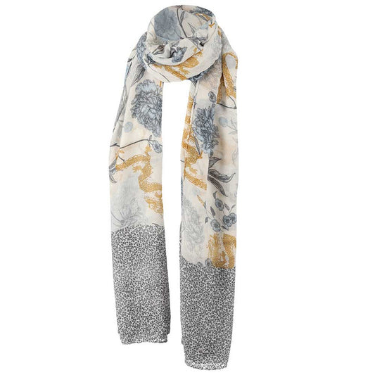 Dames sjaal wit-denim