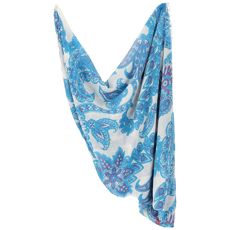 Dames sjaal blauw-wit