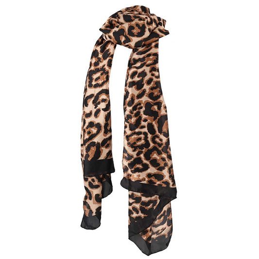 Tijger print sjaal bruin-zwart