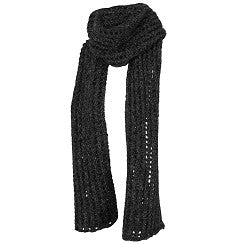 Effen winter sjaal zwart grijs