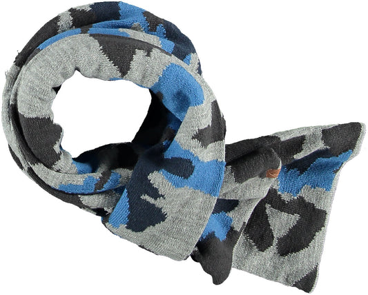 Jongens sjaal blauw-zwart met camouflage