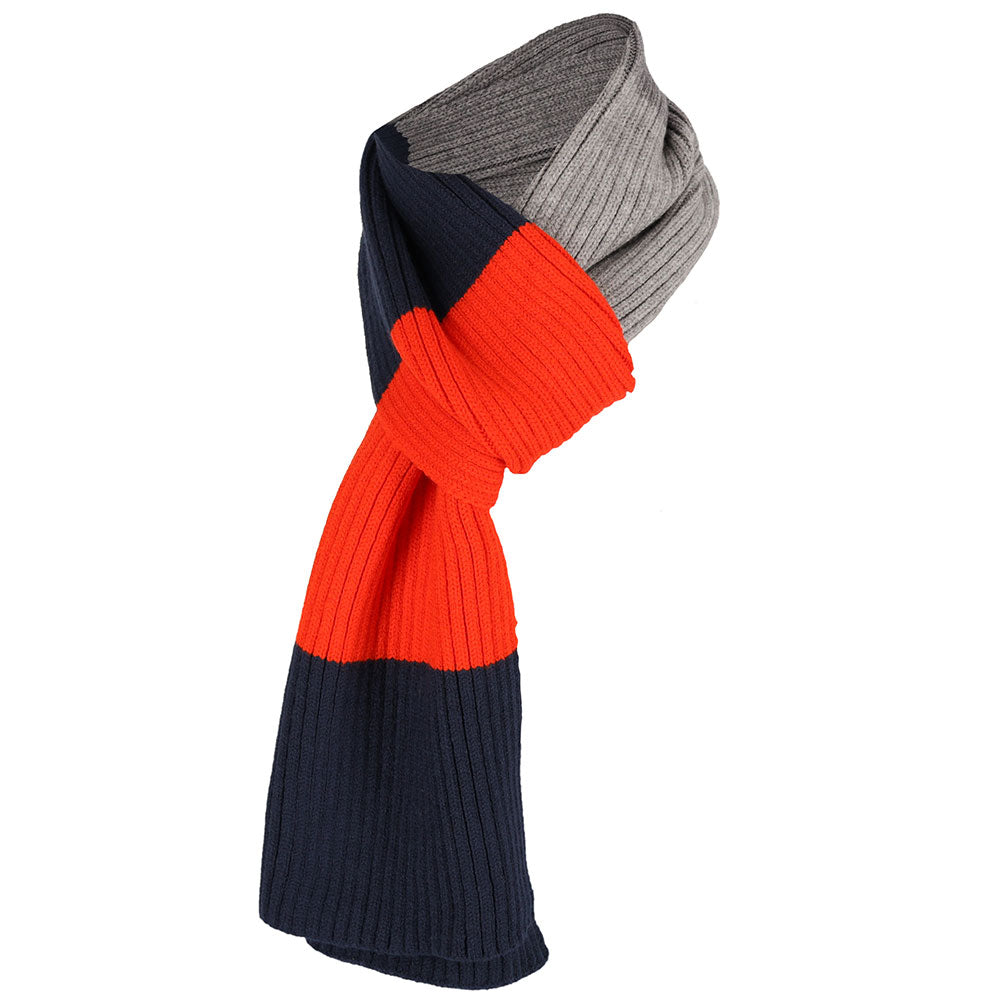 Jongens winter sjaal oranje grijs