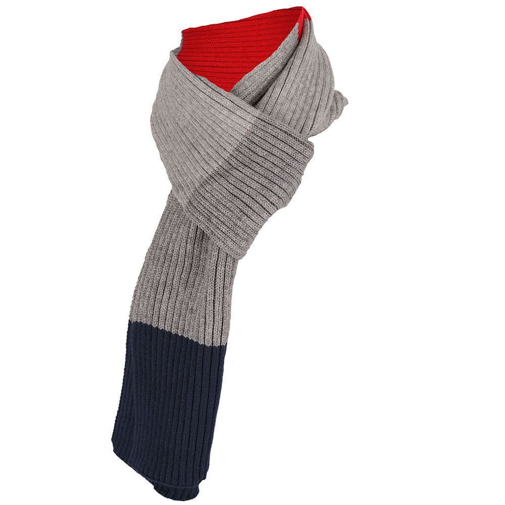 Jongens winter sjaal rood grijs