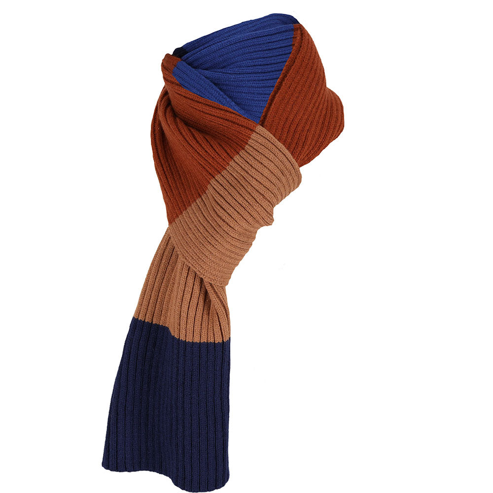 Jongens winter sjaal kobalt-bruin