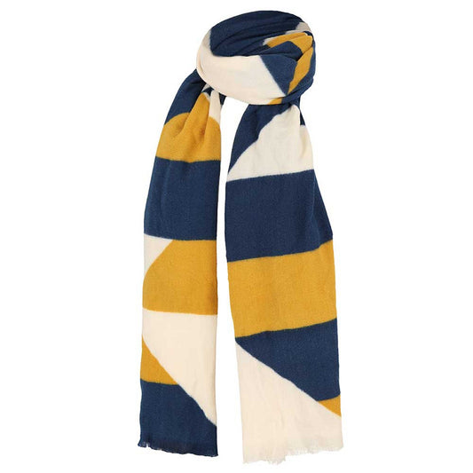 Wintersjaal wit-blauw