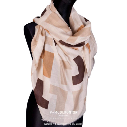 Dames sjaal beige-bruin