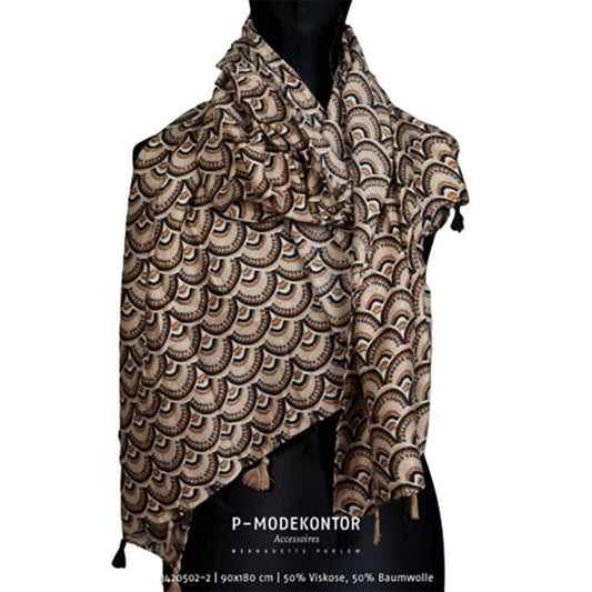 Dames sjaal beige-bruin
