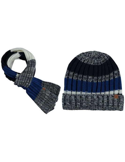 Winterset sjaal & muts kobalt-blauw