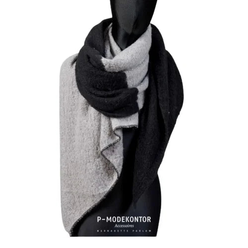 Effen sjaal zwart-grijs