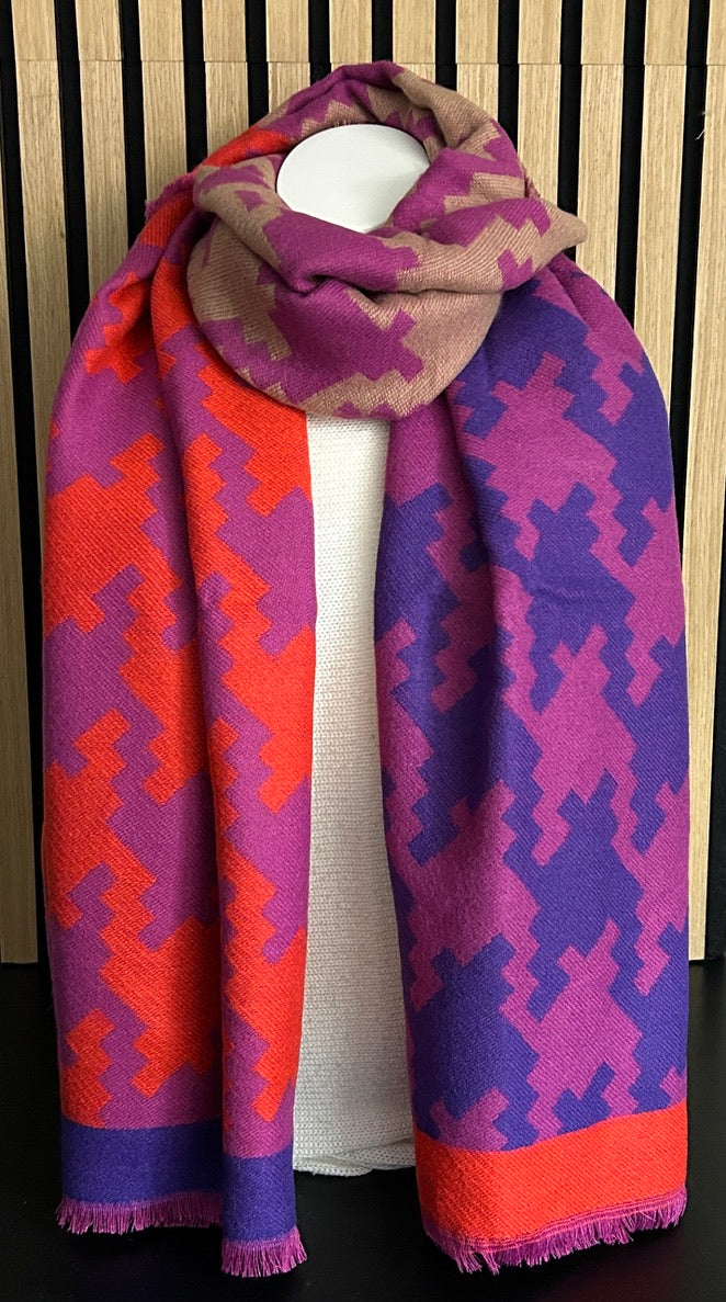 Wintersjaal cerise-paars