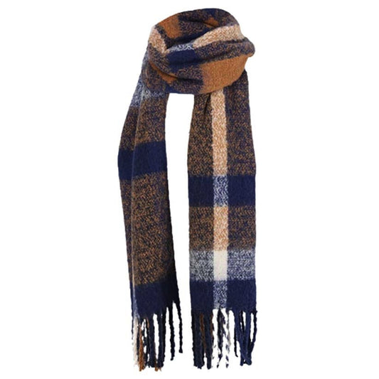 Sjaal dames winter sjaal blauw-camel
