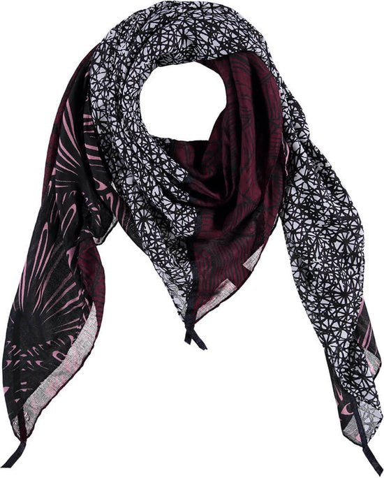 Sjaal vierkant zwart-paars