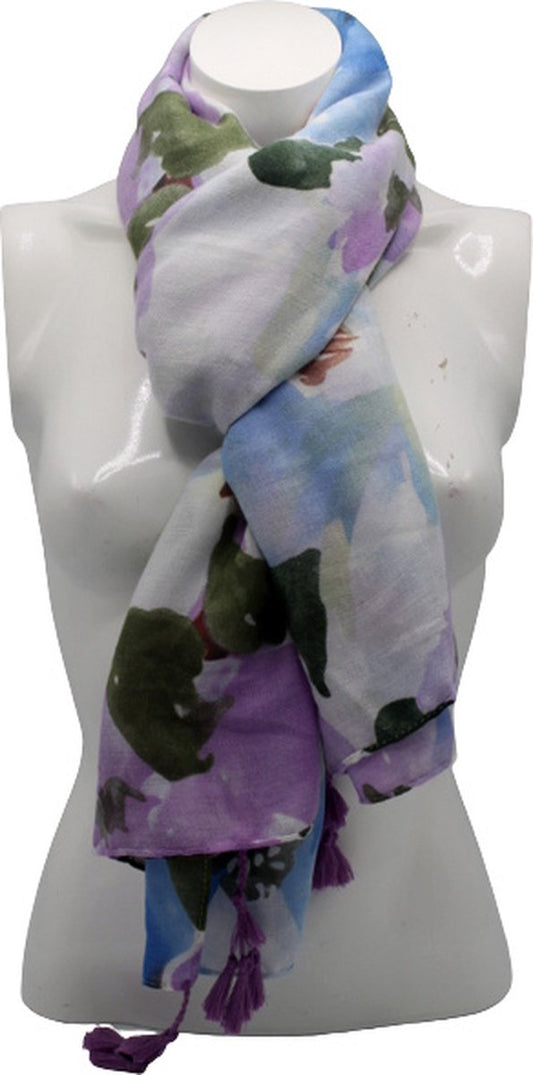 Dames sjaal paars-blauw