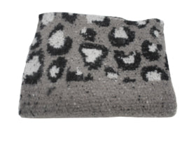 Driehoek sjaal zwart-grijs met tijger print
