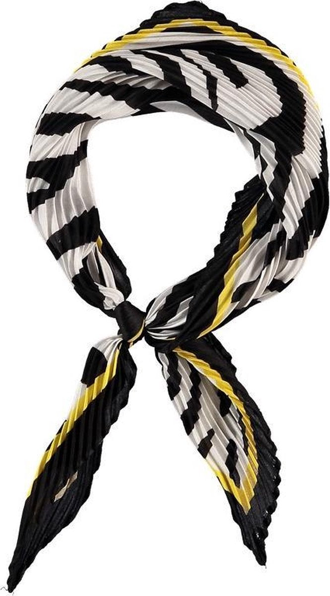 Neksjaaltje haarband bandana zwart-geel