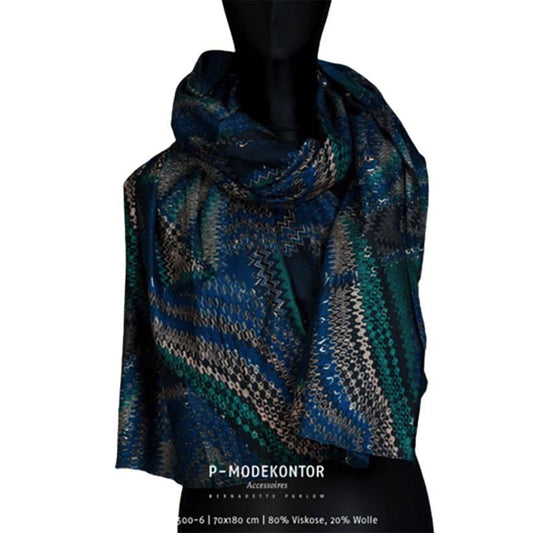 Dames sjaal blauw-groen