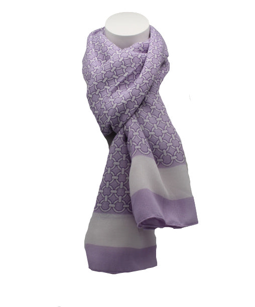 Dames sjaal lila-wit