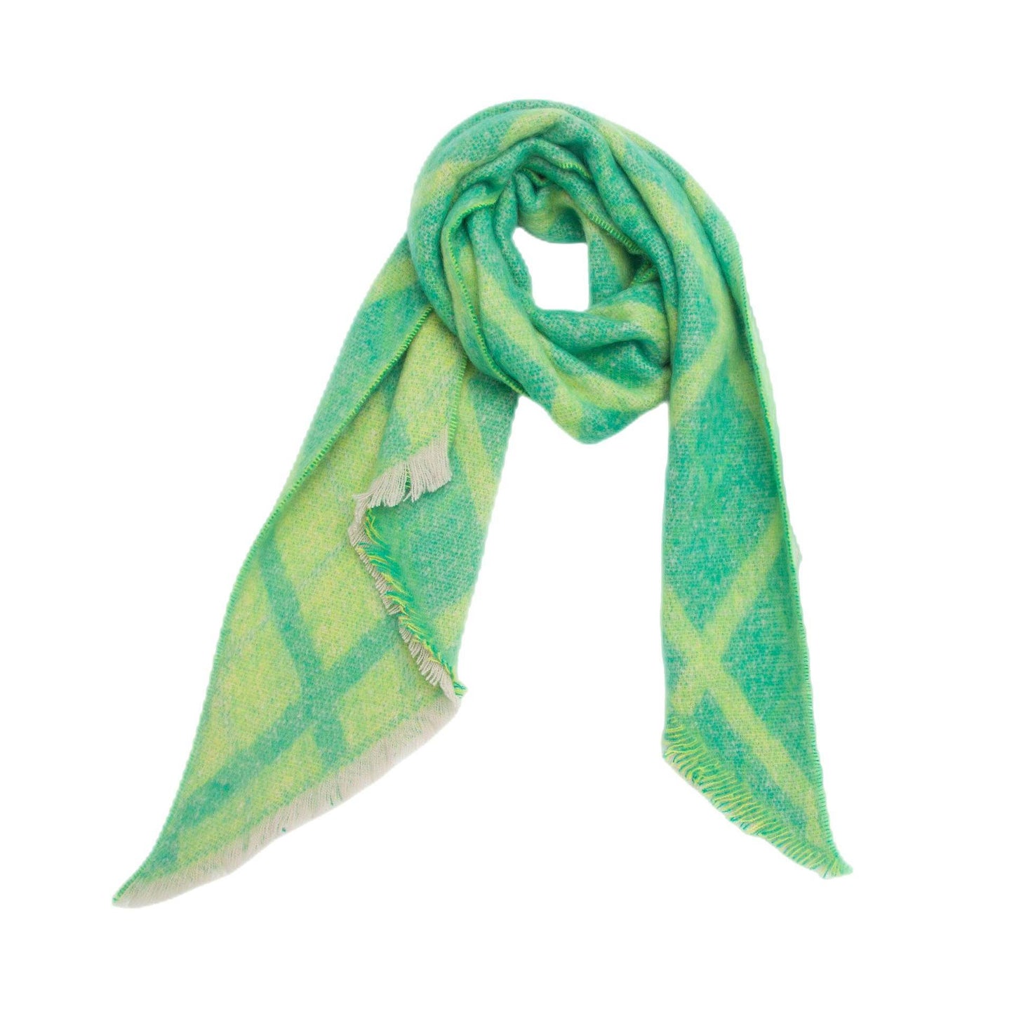 Winter sjaal groen-geel