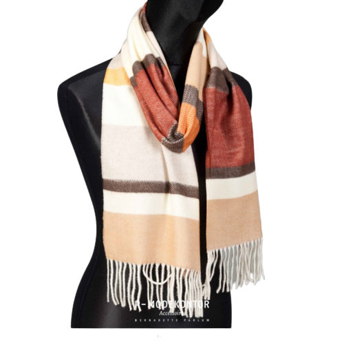 Wintersjaal multi bruin-beige