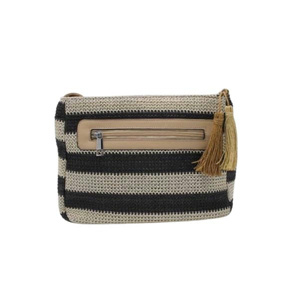 Schoudertas zwart-beige