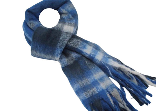 Wintersjaal blauw